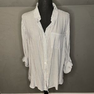 Velvet Heart blue & white striped button up shirt